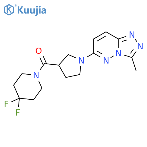 4,4-Difluoro-1-(1-{3-methyl-[1,2,4]triazolo[4,3-b]pyridazin-6-yl}pyrrolidine-3-carbonyl)piperidine structure