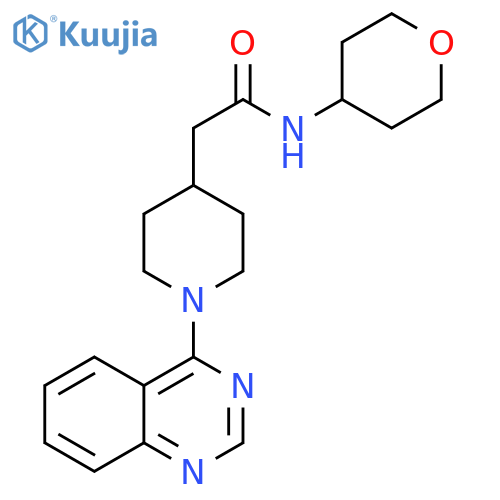 N-(oxan-4-yl)-2-[1-(quinazolin-4-yl)piperidin-4-yl]acetamide structure