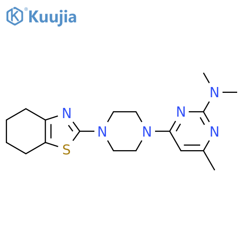 N,N,4-trimethyl-6-[4-(4,5,6,7-tetrahydro-1,3-benzothiazol-2-yl)piperazin-1-yl]pyrimidin-2-amine structure