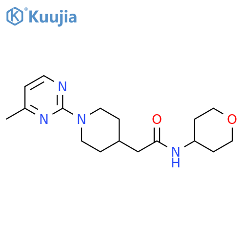 2-[1-(4-methylpyrimidin-2-yl)piperidin-4-yl]-N-(oxan-4-yl)acetamide structure
