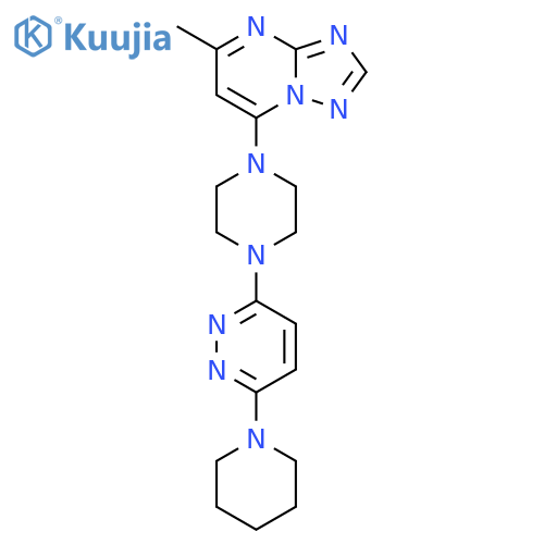 3-(4-{5-methyl-[1,2,4]triazolo[1,5-a]pyrimidin-7-yl}piperazin-1-yl)-6-(piperidin-1-yl)pyridazine structure