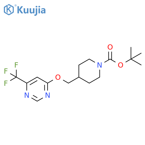 tert-butyl 4-({[6-(trifluoromethyl)pyrimidin-4-yl]oxy}methyl)piperidine-1-carboxylate structure