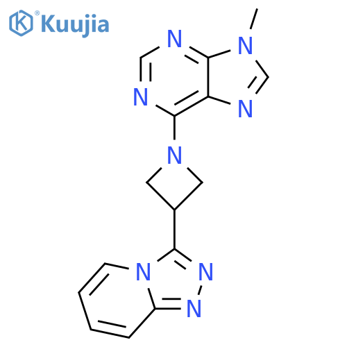 9-methyl-6-(3-{[1,2,4]triazolo[4,3-a]pyridin-3-yl}azetidin-1-yl)-9H-purine structure