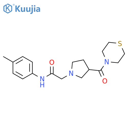 N-(4-methylphenyl)-2-[3-(thiomorpholine-4-carbonyl)pyrrolidin-1-yl]acetamide structure