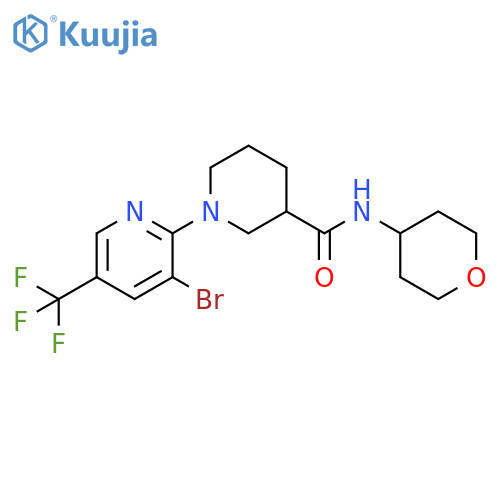 1-[3-bromo-5-(trifluoromethyl)pyridin-2-yl]-N-(oxan-4-yl)piperidine-3-carboxamide structure