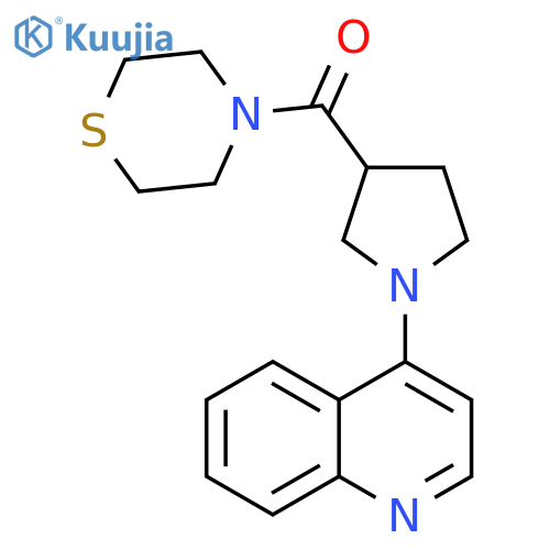 4-[3-(thiomorpholine-4-carbonyl)pyrrolidin-1-yl]quinoline structure