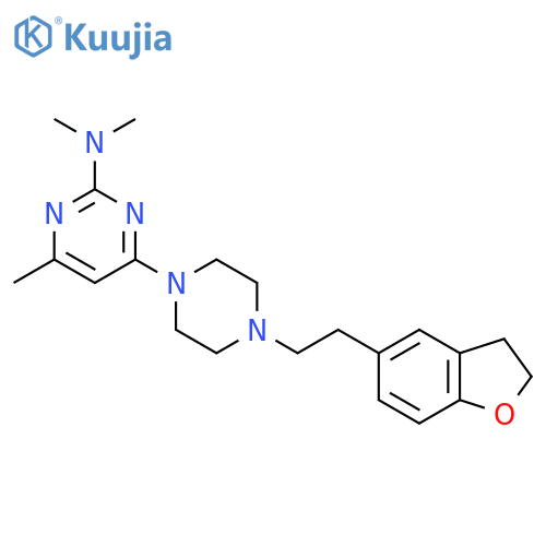 4-{4-[2-(2,3-dihydro-1-benzofuran-5-yl)ethyl]piperazin-1-yl}-N,N,6-trimethylpyrimidin-2-amine structure