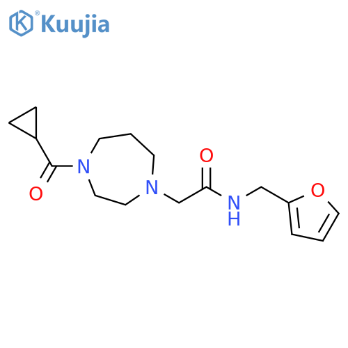 2-(4-cyclopropanecarbonyl-1,4-diazepan-1-yl)-N-(furan-2-yl)methylacetamide structure