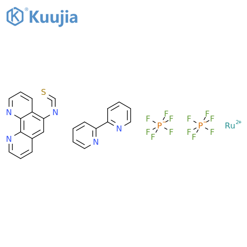 5-isothiocyanato-1,10-phenanthroline; 2-(2-pyridyl)pyridine; ruthenium(2+); dihexafluorophosphate structure