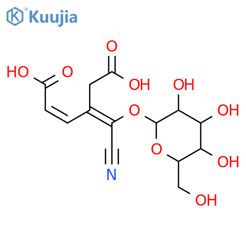 2-Hexenedioic acid,4-[cyano(b-D-glucopyranosyloxy)methylene]-,(2Z,4E)- (9CI) structure