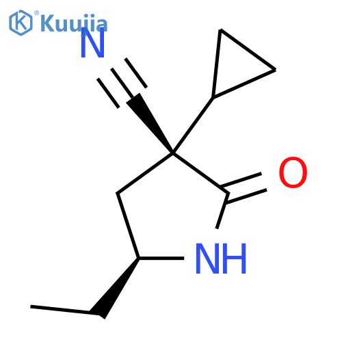 (3R,5S)-3-Cyclopropyl-5-ethyl-2-oxo-pyrrolidine-3-carbonitrile structure