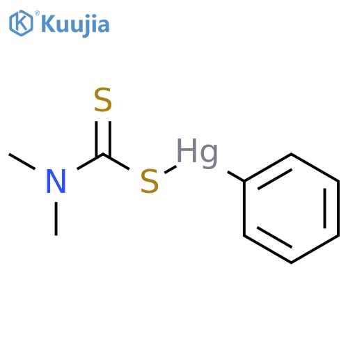 Dimethylcarbamothioylsulfanyl(phenyl)mercury structure