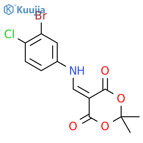 5-(((3-Bromo-4-chlorophenyl)amino)methylene)-2,2-dimethyl-1,3-dioxane-4,6-dione structure