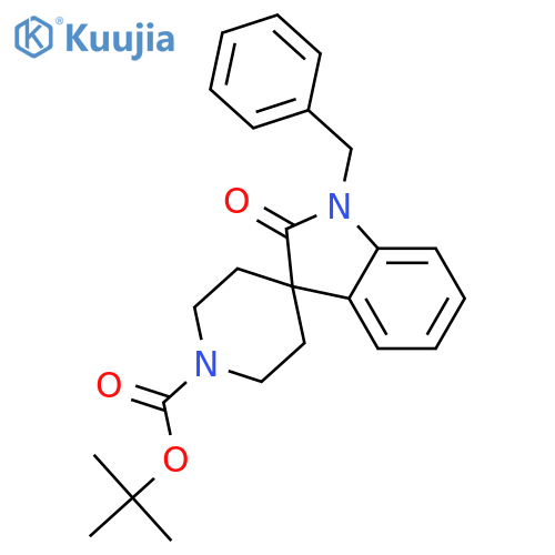 Spiro[3H-indole-3,4'-piperidine]-1'-carboxylic acid,1,2-dihydro-2-oxo-1-(phenylmethyl)-, 1,1-dimethylethyl ester structure