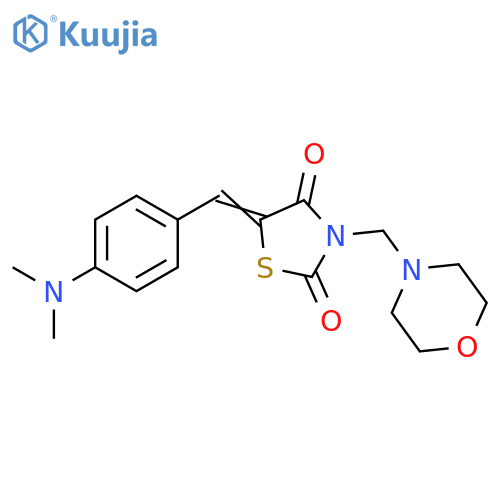 (5E)-5-{[4-(dimethylamino)phenyl]methylidene}-3-[(morpholin-4-yl)methyl]-1,3-thiazolidine-2,4-dione structure
