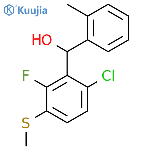 (6-Chloro-2-fluoro-3-(methylthio)phenyl)(o-tolyl)methanol structure