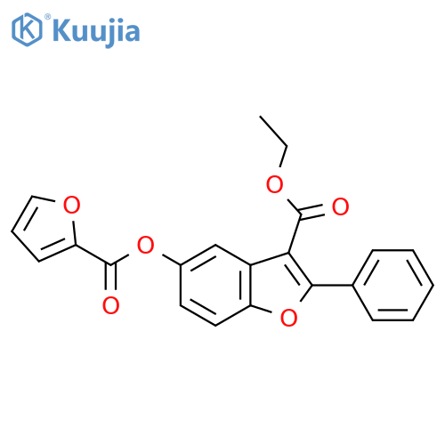 ethyl 5-(furan-2-carbonyloxy)-2-phenyl-1-benzofuran-3-carboxylate structure