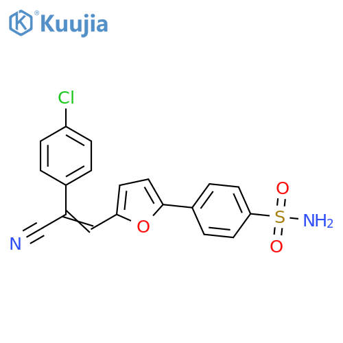 4-{5-(1Z)-2-(4-chlorophenyl)-2-cyanoeth-1-en-1-ylfuran-2-yl}benzene-1-sulfonamide structure