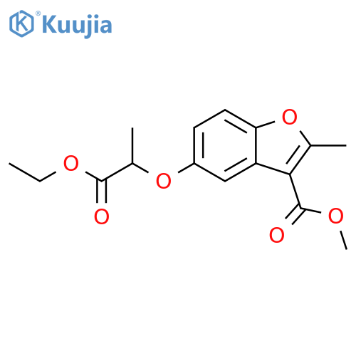 methyl 5-(1-ethoxy-1-oxopropan-2-yl)oxy-2-methyl-1-benzofuran-3-carboxylate structure