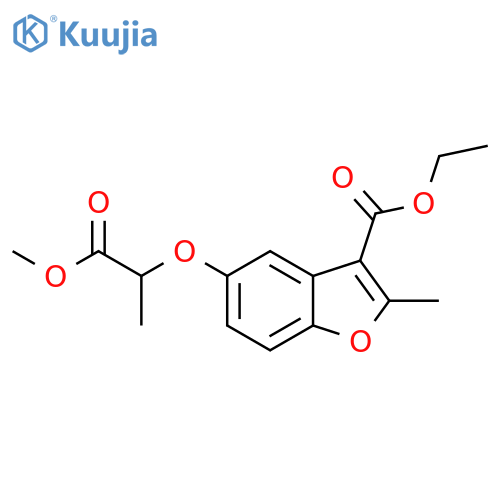 ethyl 5-(1-methoxy-1-oxopropan-2-yl)oxy-2-methyl-1-benzofuran-3-carboxylate structure