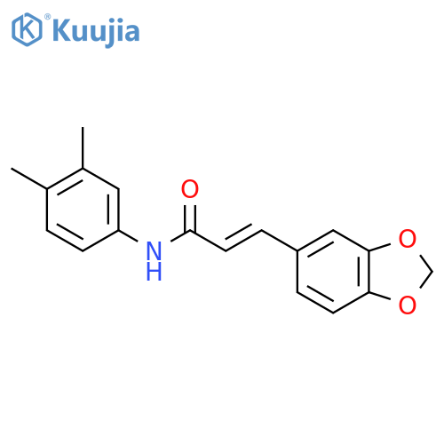 3-(1,3-Benzodioxol-5-yl)-N-(3,4-dimethylphenyl)acrylamide structure