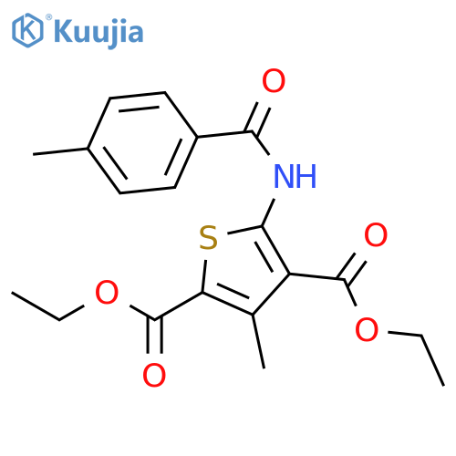 2,4-diethyl 3-methyl-5-(4-methylbenzamido)thiophene-2,4-dicarboxylate structure