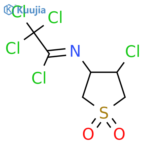 (Z)-2,2,2-trichloro-N-(4-chloro-1,1-dioxo-1lambda6-thiolan-3-yl)ethanecarbonimidoyl chloride structure