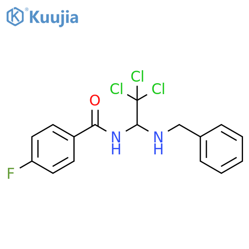 N-[1-(benzylamino)-2,2,2-trichloroethyl]-4-fluorobenzamide structure