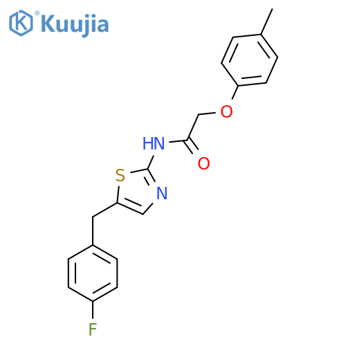 N-{5-(4-fluorophenyl)methyl-1,3-thiazol-2-yl}-2-(4-methylphenoxy)acetamide structure
