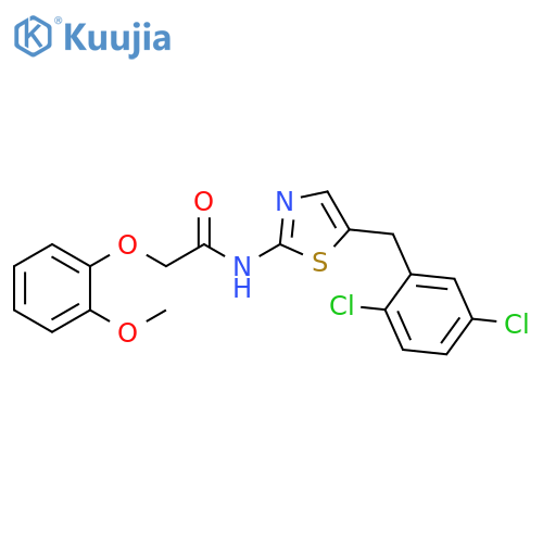 N-{5-(2,5-dichlorophenyl)methyl-1,3-thiazol-2-yl}-2-(2-methoxyphenoxy)acetamide structure
