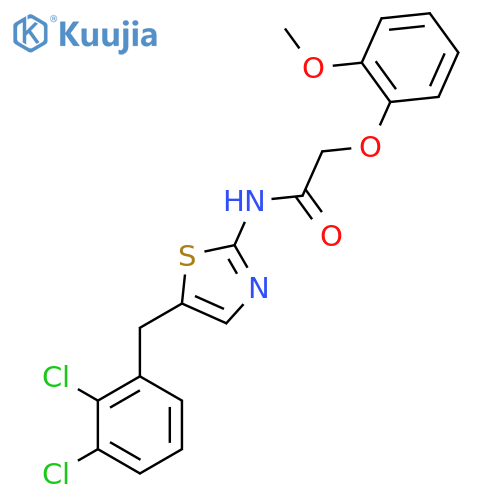 N-{5-(2,3-dichlorophenyl)methyl-1,3-thiazol-2-yl}-2-(2-methoxyphenoxy)acetamide structure