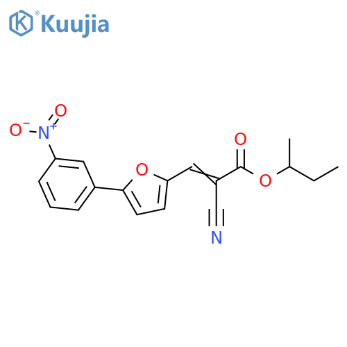 butan-2-yl (2E)-2-cyano-3-5-(3-nitrophenyl)furan-2-ylprop-2-enoate structure