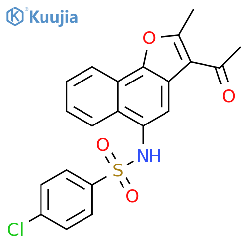 N-{3-acetyl-2-methylnaphtho1,2-bfuran-5-yl}-4-chlorobenzene-1-sulfonamide structure