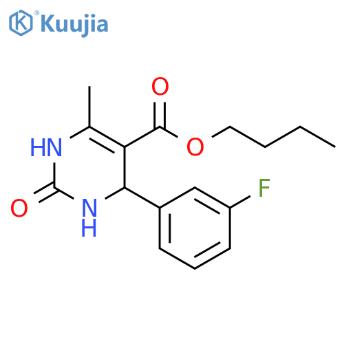 butyl 4-(3-fluorophenyl)-6-methyl-2-oxo-1,2,3,4-tetrahydropyrimidine-5-carboxylate structure