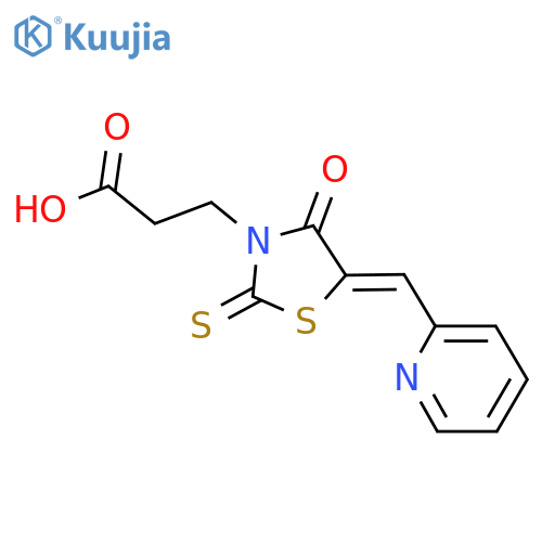 3-(5E)-4-oxo-5-(pyridin-2-yl)methylidene-2-sulfanylidene-1,3-thiazolidin-3-ylpropanoic acid structure