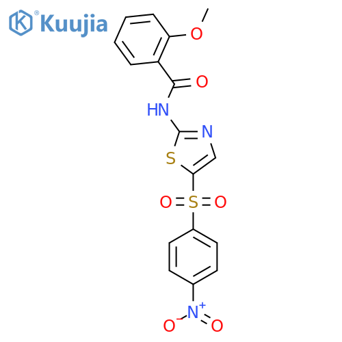 2-methoxy-N-5-(4-nitrobenzenesulfonyl)-1,3-thiazol-2-ylbenzamide structure