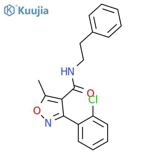 3-(2-chlorophenyl)-5-methyl-N-(2-phenylethyl)-1,2-oxazole-4-carboxamide structure