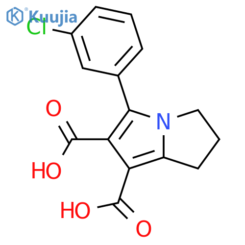 5-(3-chlorophenyl)-2,3-dihydro-1H-pyrrolizine-6,7-dicarboxylic acid structure