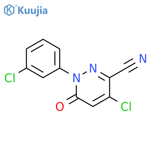 4-CHLORO-1-(3-CHLOROPHENYL)-6-OXO-1,6-DIHYDRO-3-PYRIDAZINECARBONITRILE structure