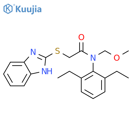 2-(1H-1,3-benzodiazol-2-ylsulfanyl)-N-(2,6-diethylphenyl)-N-(methoxymethyl)acetamide structure