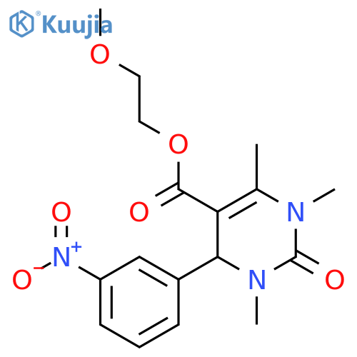 2-methoxyethyl 1,3,6-trimethyl-4-(3-nitrophenyl)-2-oxo-1,2,3,4-tetrahydropyrimidine-5-carboxylate structure