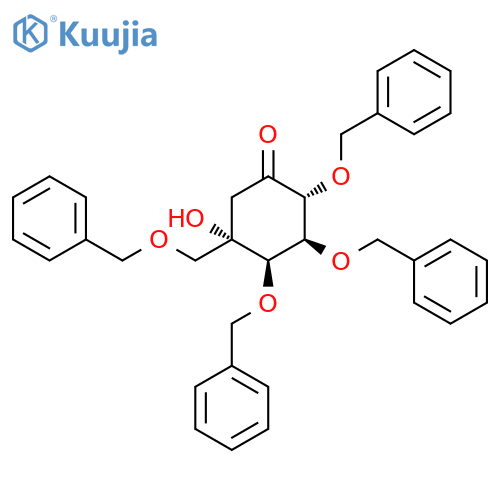 (2R,3S,4R,5S)-5-Hydroxy-2,3,4-tris(phenylmethoxy)-5-(phenylmethoxy)methyl-cyclohexanone structure