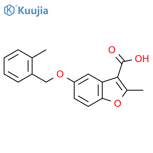 2-methyl-5-(2-methylphenyl)methoxy-1-benzofuran-3-carboxylic acid structure