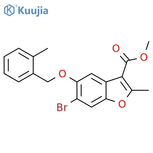 methyl 6-bromo-2-methyl-5-(2-methylphenyl)methoxy-1-benzofuran-3-carboxylate structure
