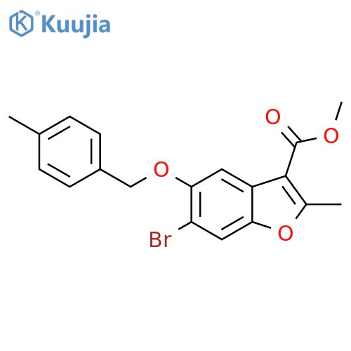 methyl 6-bromo-2-methyl-5-(4-methylphenyl)methoxy-1-benzofuran-3-carboxylate structure