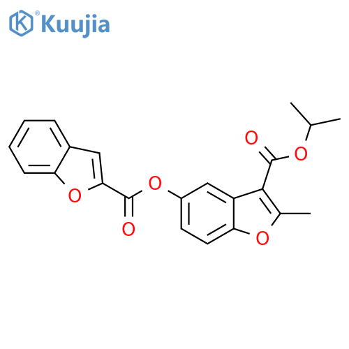propan-2-yl 5-(1-benzofuran-2-carbonyloxy)-2-methyl-1-benzofuran-3-carboxylate structure