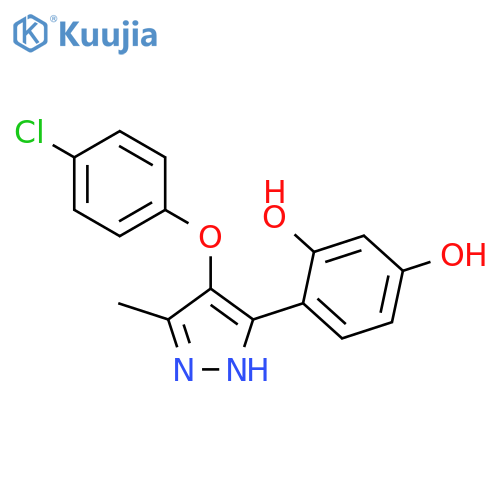 1,3-Benzenediol, 4-[4-(4-chlorophenoxy)-5-methyl-1H-pyrazol-3-yl]- structure
