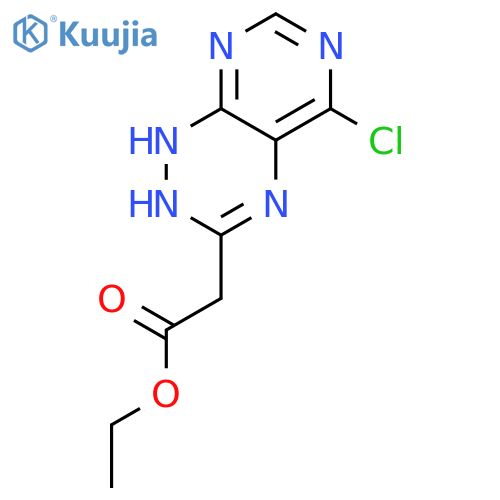 Pyrimido[5,4-e]-1,2,4-triazine-3-aceticacid, 5-chloro-1,2-dihydro-, ethyl ester structure