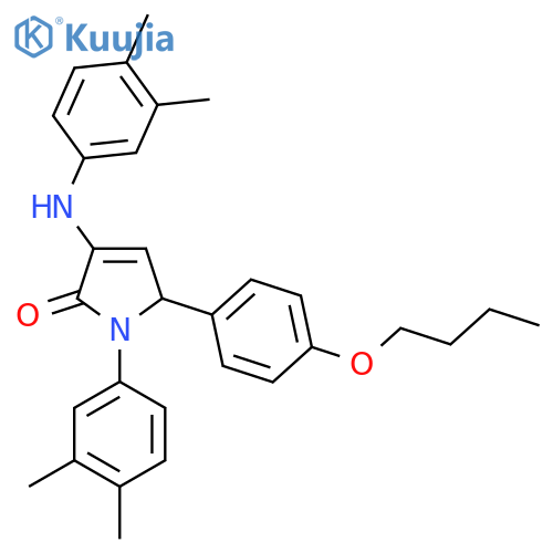 5-(4-Butoxyphenyl)-1-(3,4-dimethylphenyl)-3-(3,4-dimethylphenyl)amino-1,5-dihydro-2H-pyrrol-2-one structure
