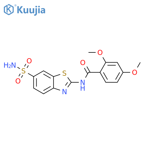 2,4-dimethoxy-N-(6-sulfamoyl-1,3-benzothiazol-2-yl)benzamide structure